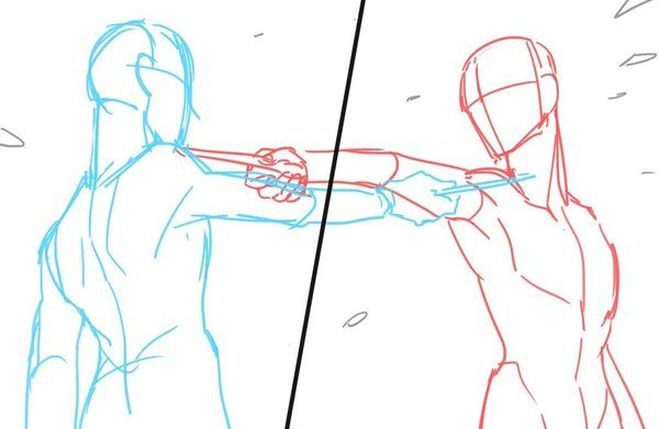 Featured image of post Sword Fighting Poses Two People Fighting Drawing Base